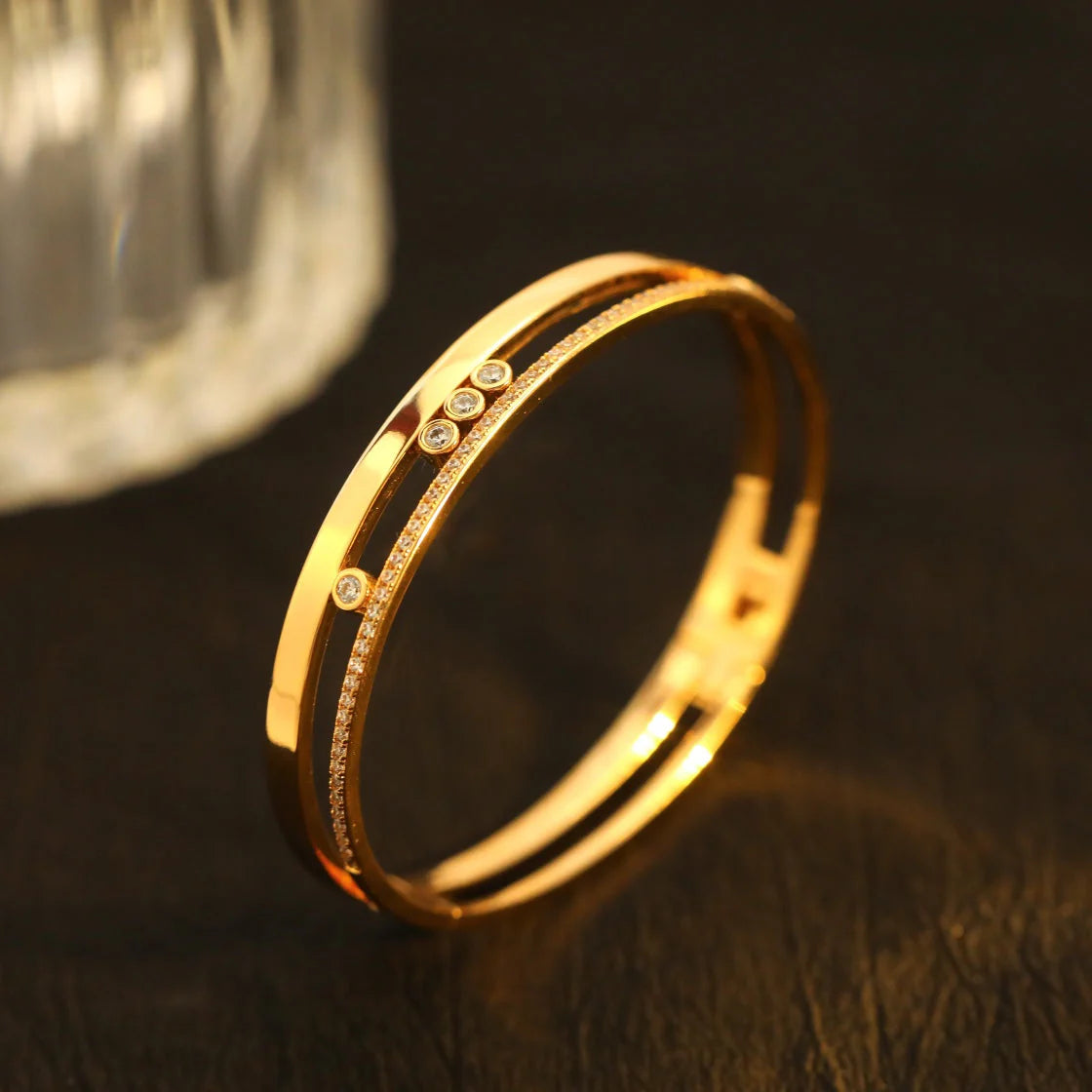 [AuraEcho]Move Romane Diamond Bangle Bracelet