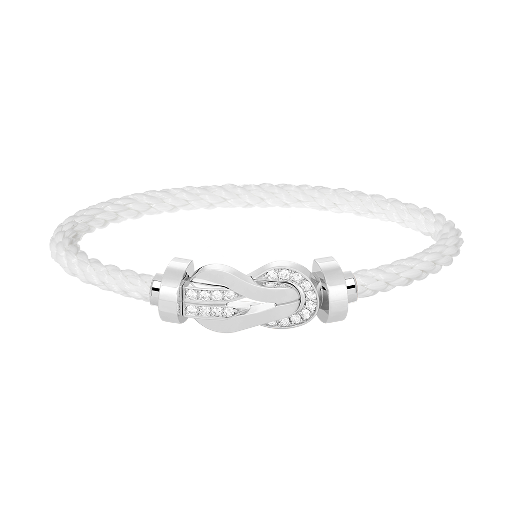 [AuraEcho]CHANCE LARGE 8 FIGURE BUCKLE HALF DIAMOND BRACELET SILVER