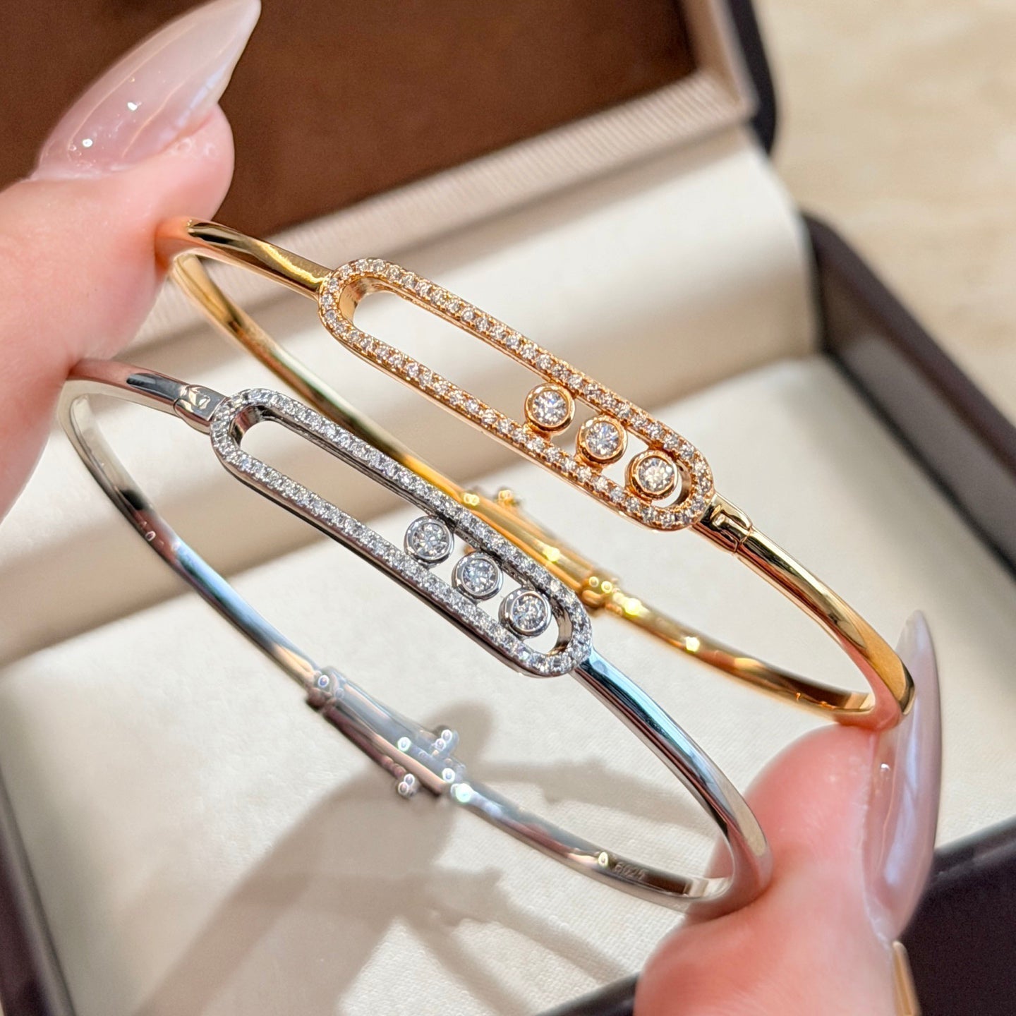 [AuraEcho]Move Pavé Diamond Bangle Bracelet M