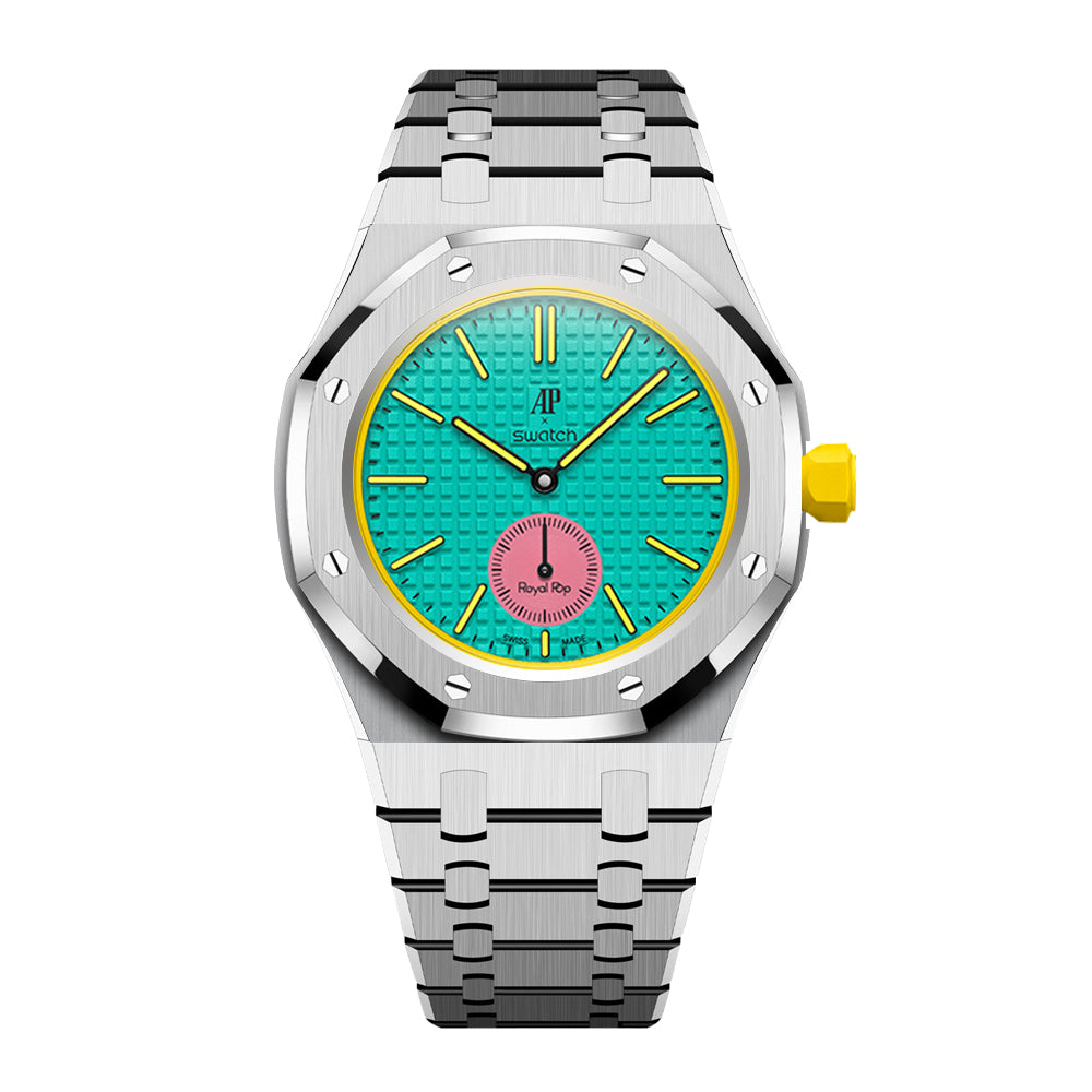 [AuraEcho]Royal Oak Pop Exclusive Steel Case & Strap Full‑wrap Embedded Watch Band (AP6013A)