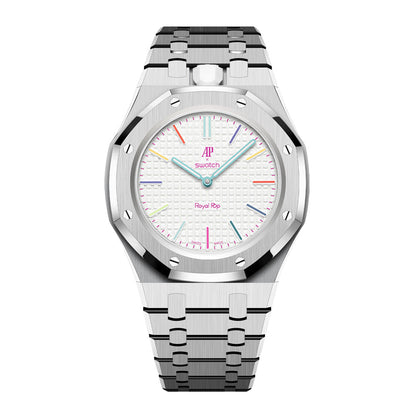 [AuraEcho]Royal Oak Pop Exclusive Steel Case & Strap Full‑wrap Embedded Watch Band (AP6013A)
