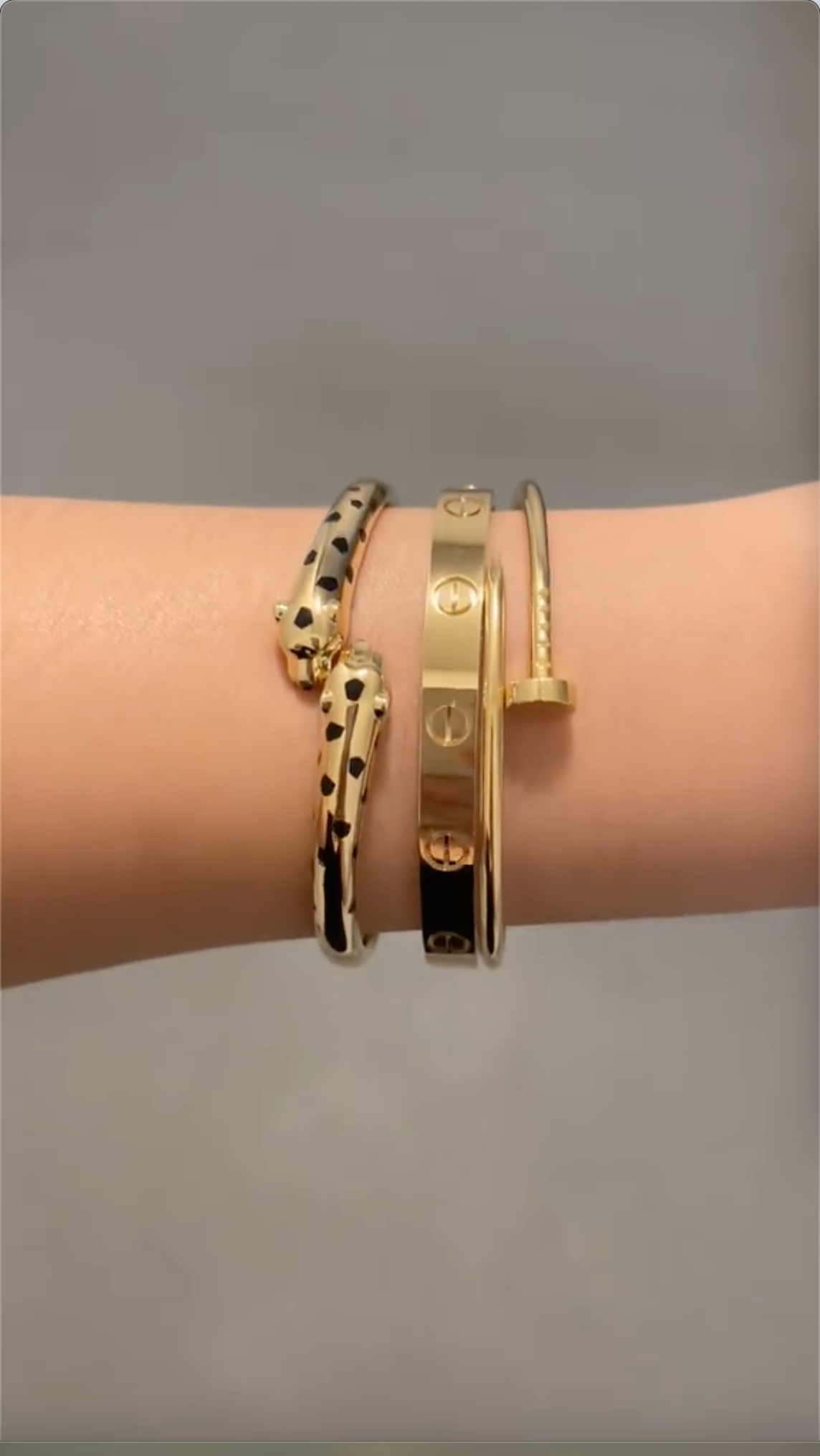 [AuraEcho] Panthère & LOVE  & JUSTE  Diamond Bracelet Stack Set