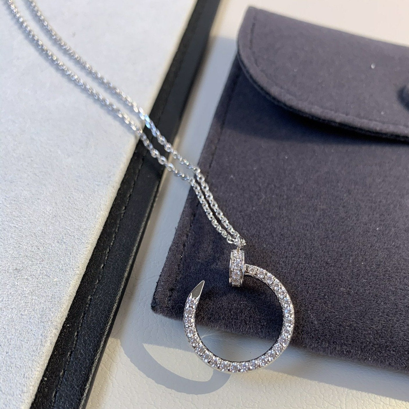 [AuraEcho]JUSTE NECKLACE SILVER DIAMONDS