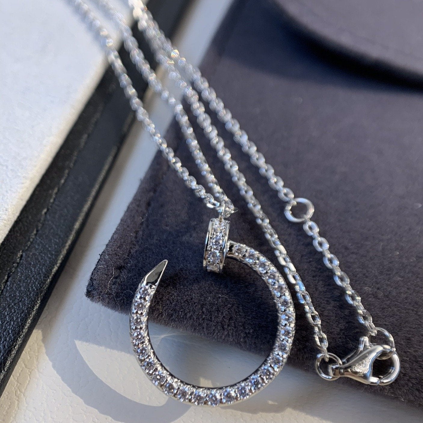 [AuraEcho]JUSTE NECKLACE SILVER DIAMONDS