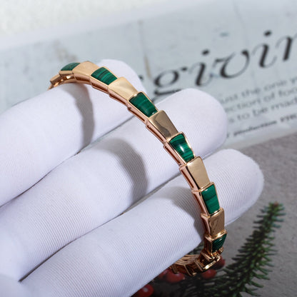 [AuraEcho]SERPENTI BRACELET PINK GOLD MALACHITE