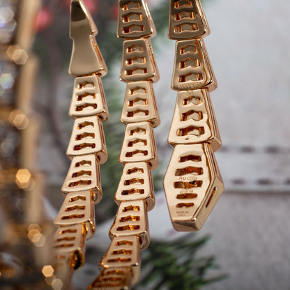 [AuraEcho]SERPENTI BRACELET PINK GOLD DIAMOND DOUBLE ROW