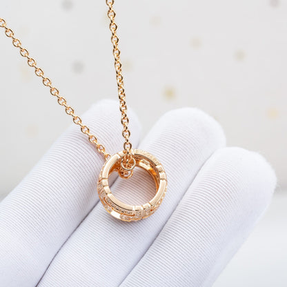 [AuraEcho]PARENTESI NECKLACE PINK GOLD DIAMOND