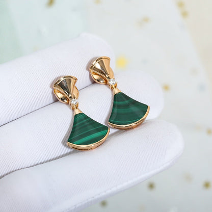 [AuraEcho]DREAM MALACHITE PINK GOLD EARRINGS
