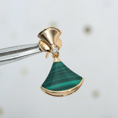[AuraEcho]DREAM MALACHITE PINK GOLD EARRINGS