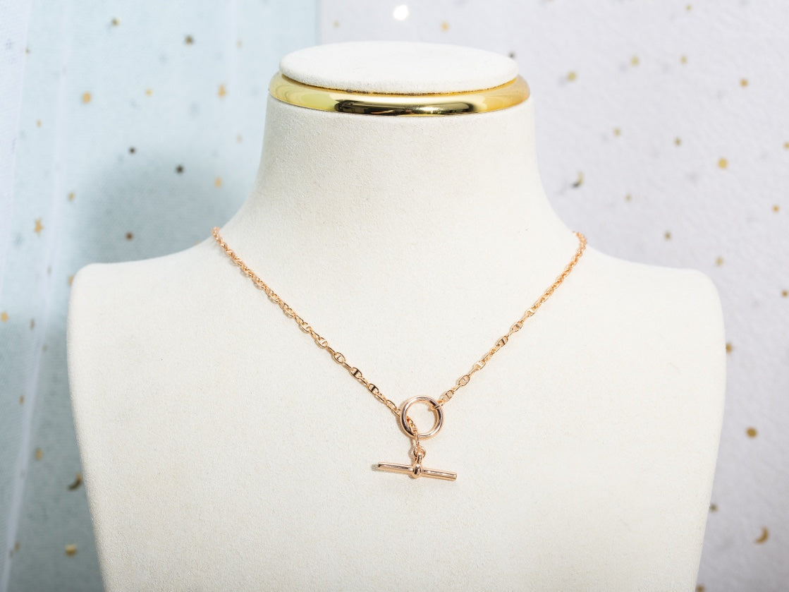 [AuraEcho]ECHAPPEE NECKLACE PINK GOLD