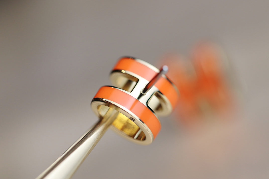 [AuraEcho]MINI POP H EARRINGS ORANGE