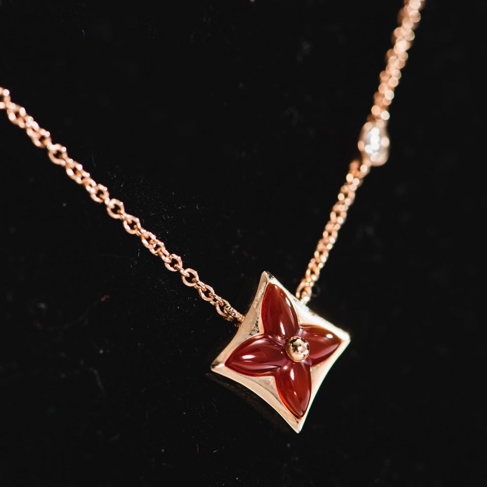 [AuraEcho]STAR NECKLACE PINK GOLD 1 DIAMOND