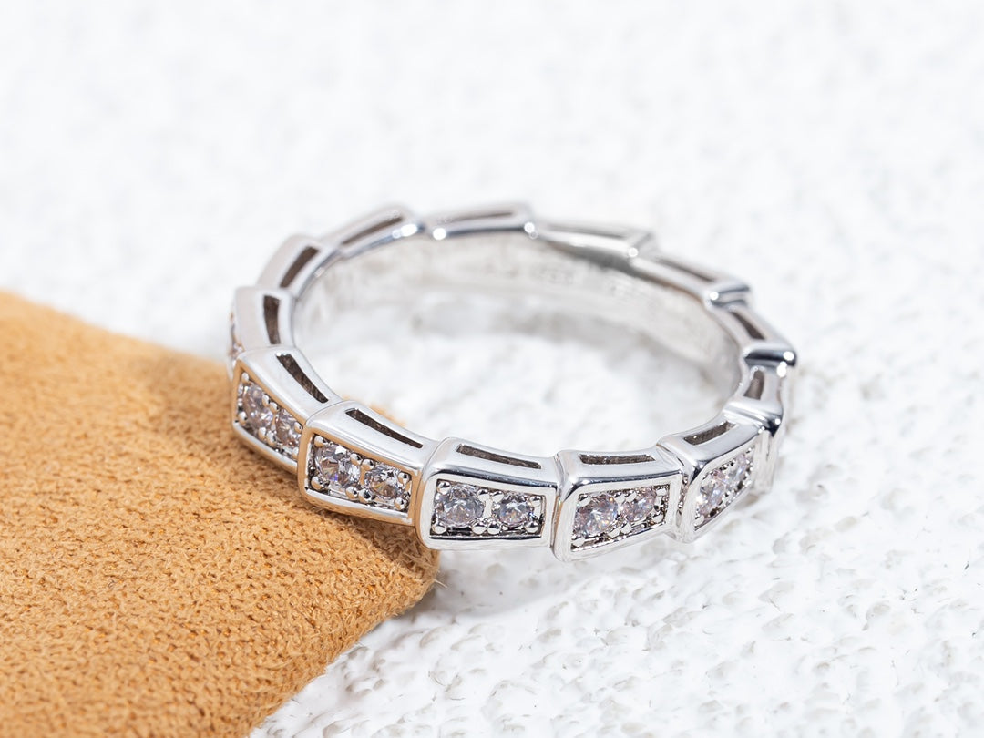 [AuraEcho]SERPENTI RING SILVER DIAMOND PAVED 3MM