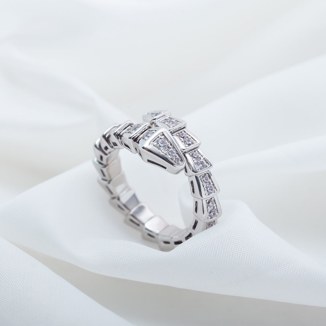 [AuraEcho]SERPENTI RING SILVER DIAMOND PAVED 4MM