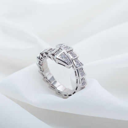 [AuraEcho]SERPENTI RING SILVER DIAMOND PAVED 4MM
