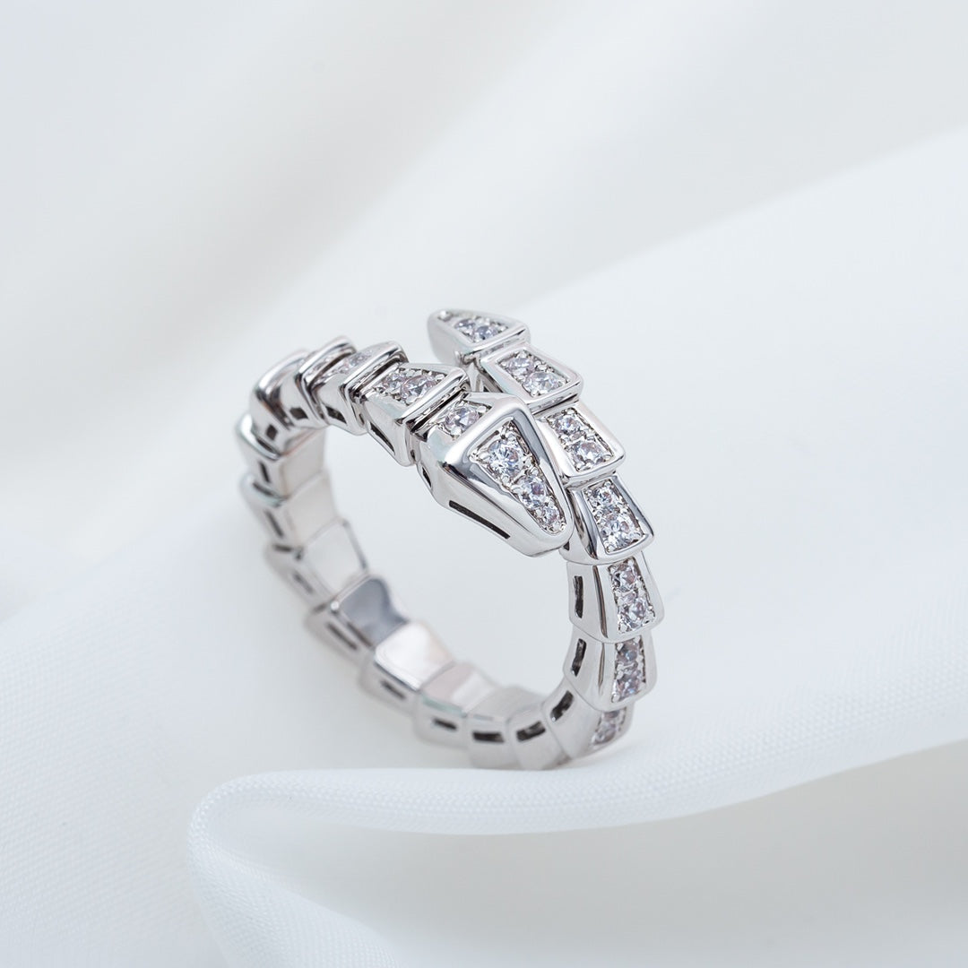 [AuraEcho]SERPENTI RING SILVER DIAMOND PAVED 4MM