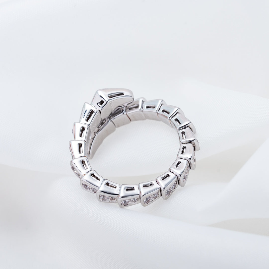 [AuraEcho]SERPENTI RING SILVER DIAMOND PAVED 4MM