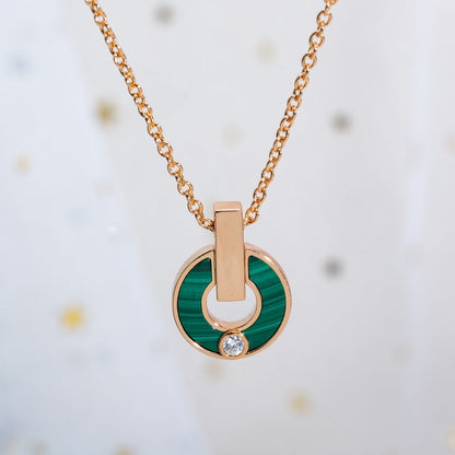 [AuraEcho]GARI NECKLACE PINK GOLD MALACHITE