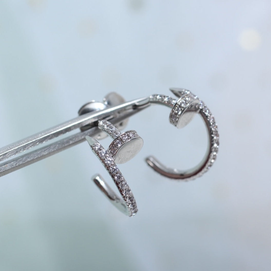 [AuraEcho]JUSTE EARRINGS 12.75MM SILVER DIAMOND