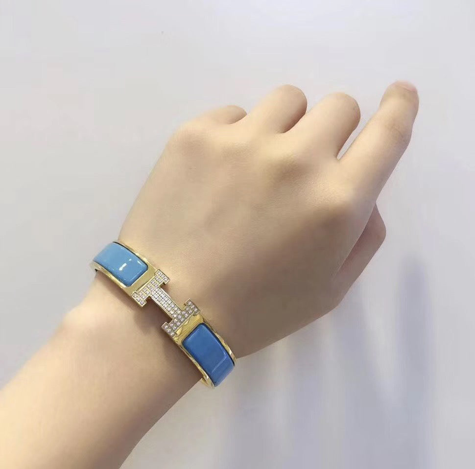 [AuraEcho]H CLOUD BLUE BRACELET GOLD DIAMOND