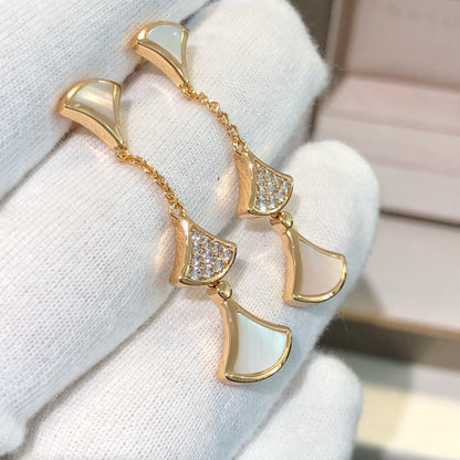 [AuraEcho]DREAM EARRINGS 3 MOTIFS DIAMOND MOP PINK GOLD