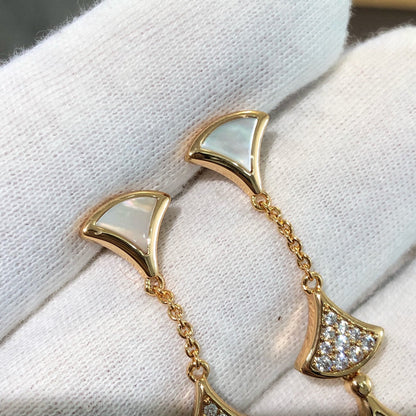 [AuraEcho]DREAM EARRINGS 3 MOTIFS DIAMOND MOP PINK GOLD