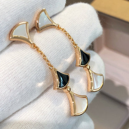 [AuraEcho]DREAM EARRINGS 3 MOTIFS ONYX MOP PINK GOLD