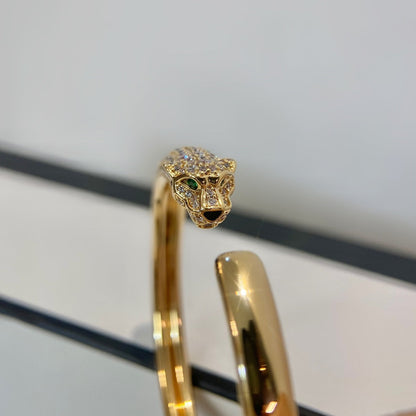 [AuraEcho]PANTHERE GOLD DIAMOND OPEN BRACELET