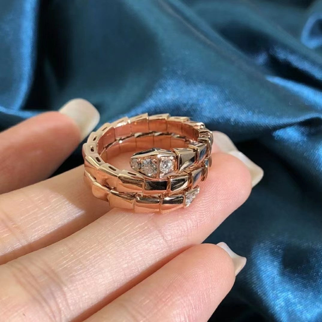 [AuraEcho]SERPENTS DOUBLE ROW DIAMOND RING