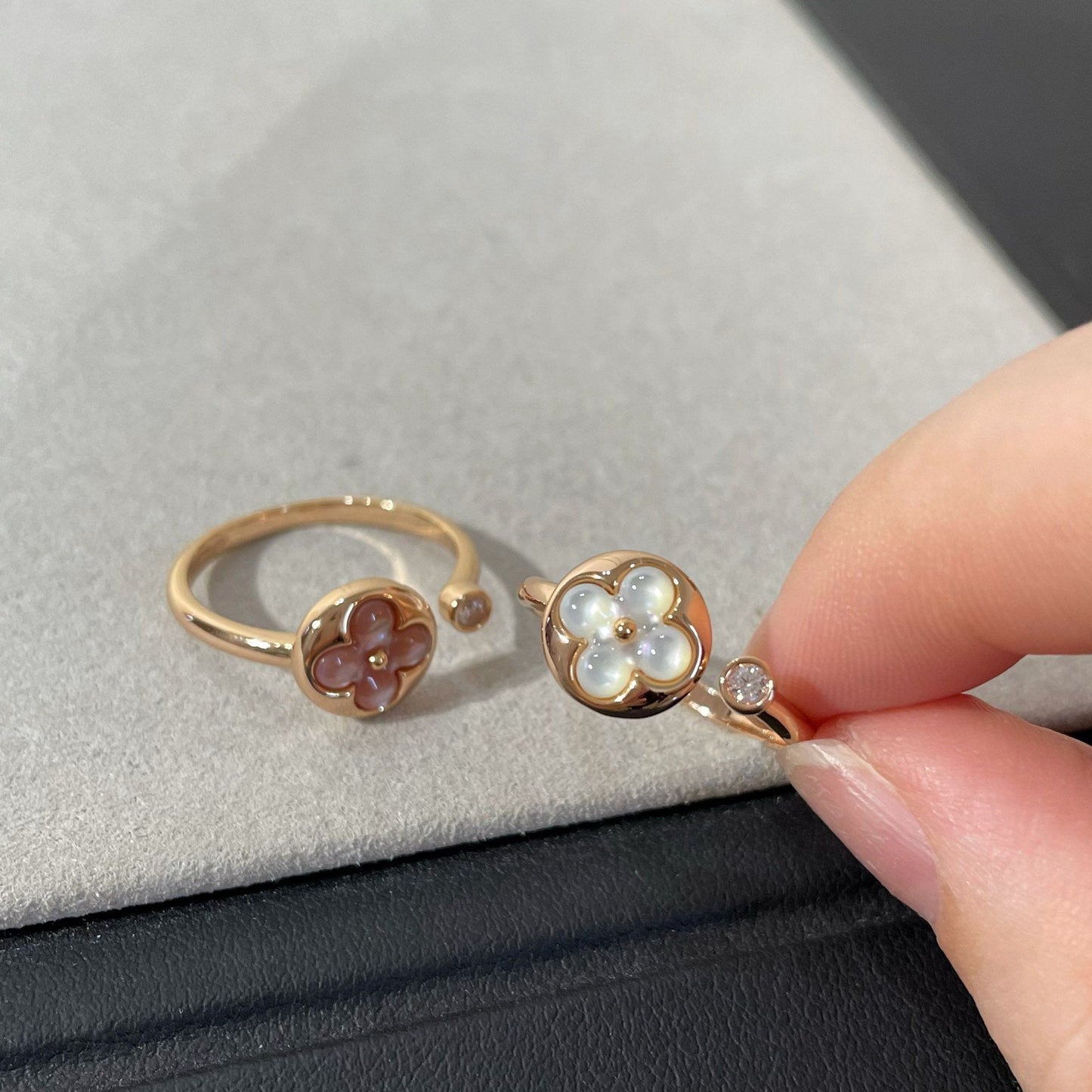 [AuraEcho]SUN 1 DIAMOND PINK MOP RING