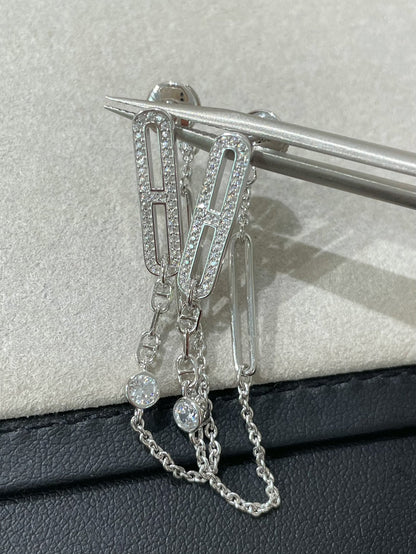 [AuraEcho]CHAINE CHAOS DIAMOND DROP EARRINGS