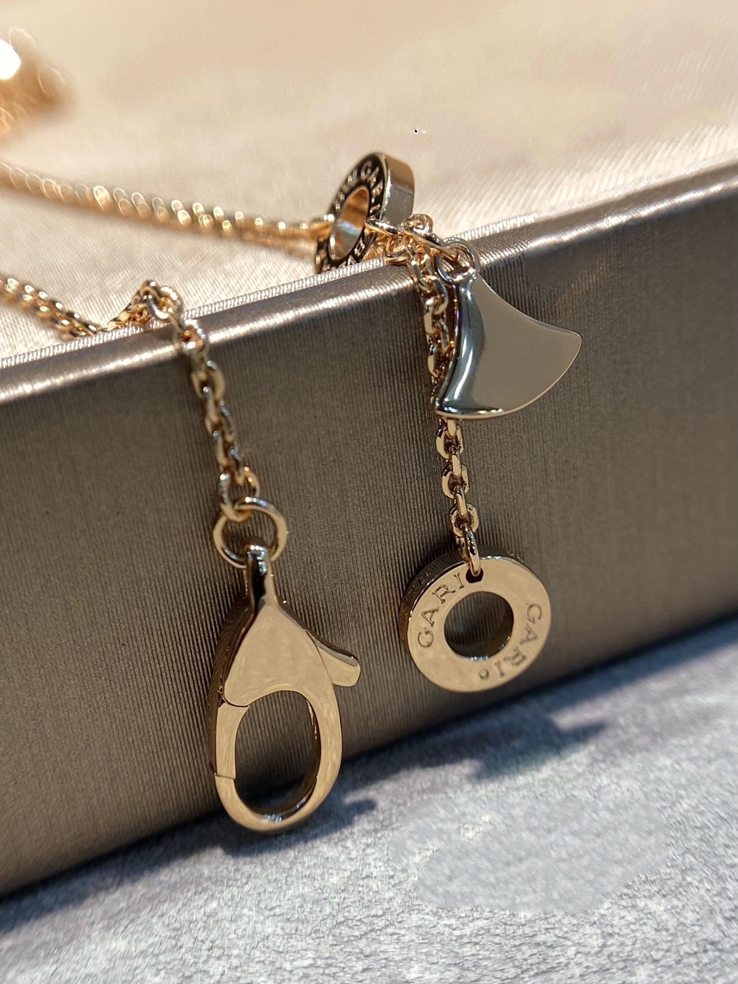 [AuraEcho]DREAM MALACHITE DIAMOND PAVED PINK GOLD NECKLACE