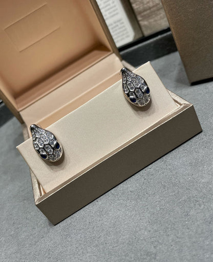 [AuraEcho]SERPENT DIAMOND STUD EARRINGS
