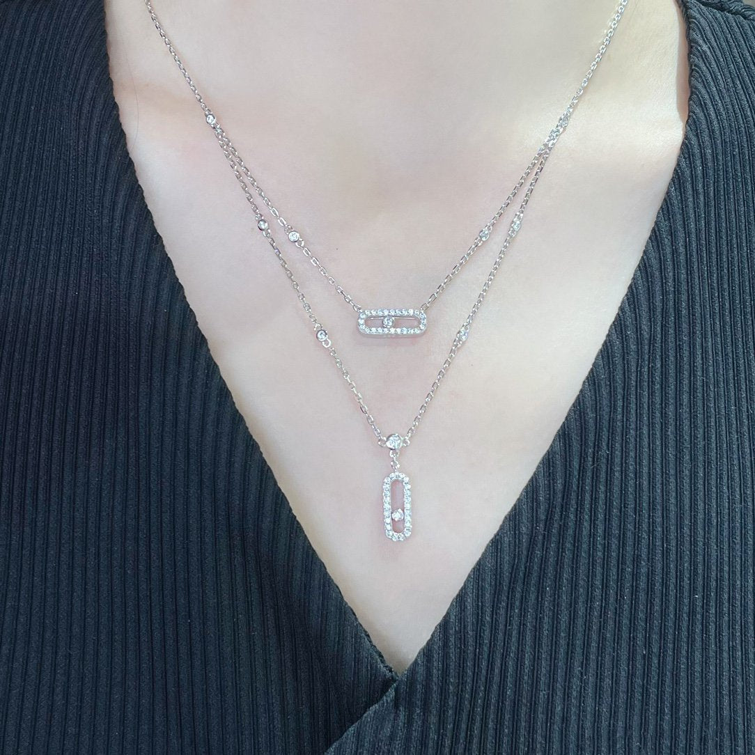 [AuraEcho]MOVE 2 ROW DIAMOND NECKLACE