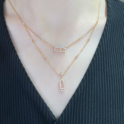 [AuraEcho]MOVE 2 ROW DIAMOND NECKLACE