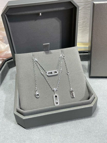 [AuraEcho]MOVE 2 ROW DIAMOND NECKLACE