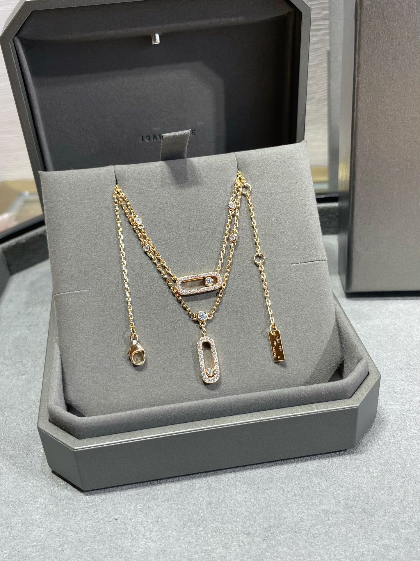 [AuraEcho]MOVE 2 ROW DIAMOND NECKLACE