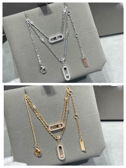 [AuraEcho]MOVE 2 ROW DIAMOND NECKLACE