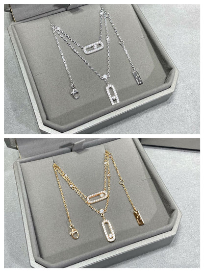 [AuraEcho]MOVE 2 ROW DIAMOND NECKLACE