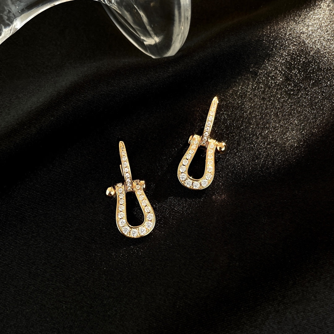 [AuraEcho]FORCE 10 FULL DIAMOND DROP EARRINGS MEDIUM MODEL