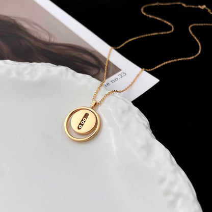 [AuraEcho]LUCKY MOVE MOP PINK GOLD NECKLACE