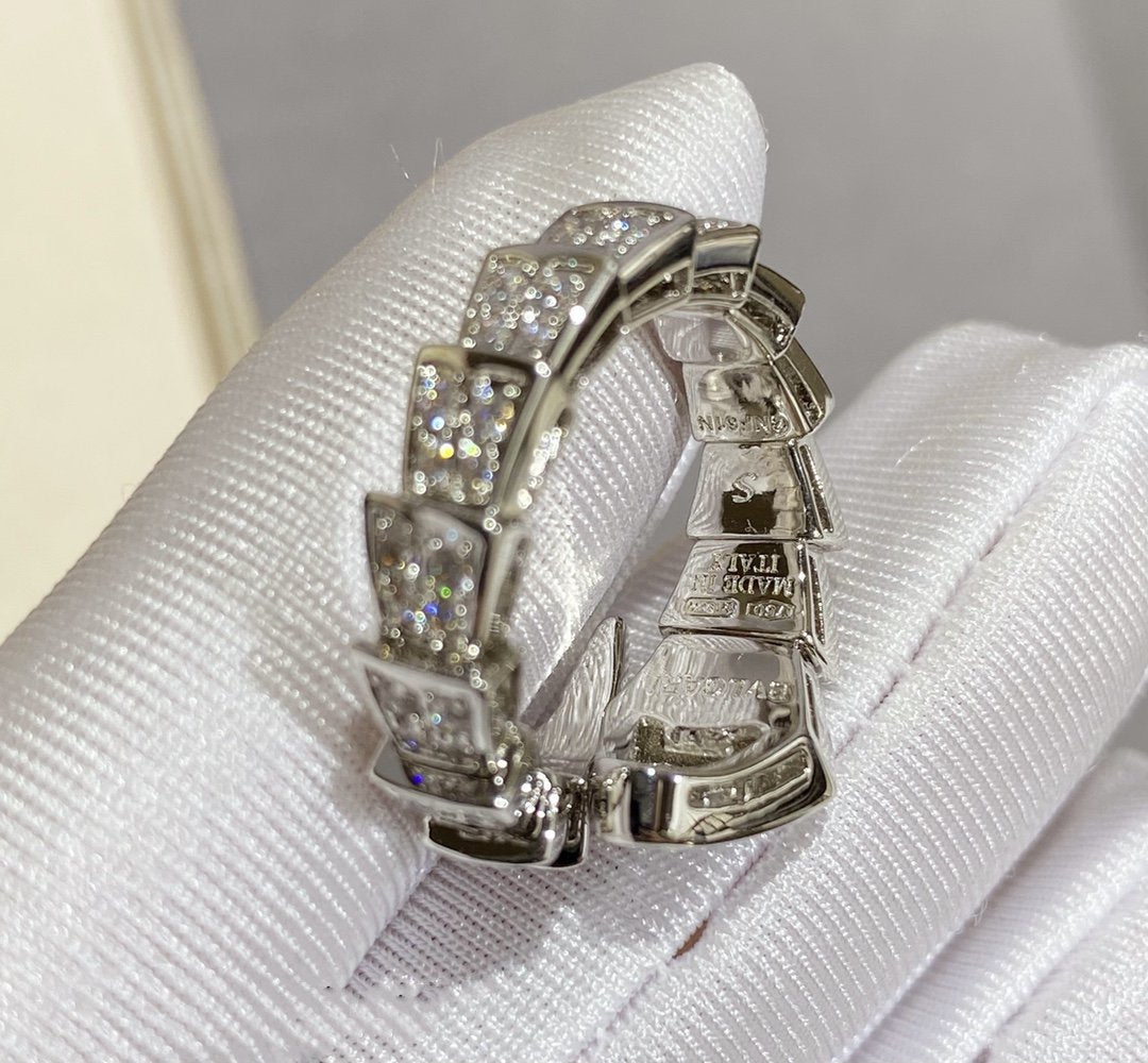 [AuraEcho]SERPENTI LARGE RING SILVER DIAMOND PAVED