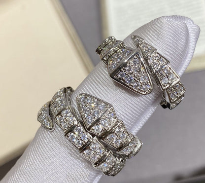 [AuraEcho]SERPENTI LARGE RING SILVER DIAMOND PAVED