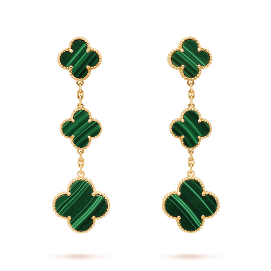 [AuraEcho]CLOVER MALACHITE 3 MOTIFS GOLD