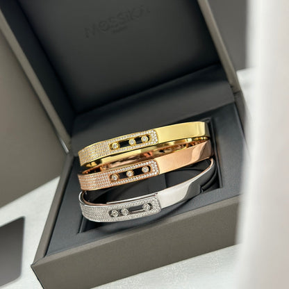 [AuraEcho]Move Noa Rose Gold Pavé Diamond Bangle Bracelet