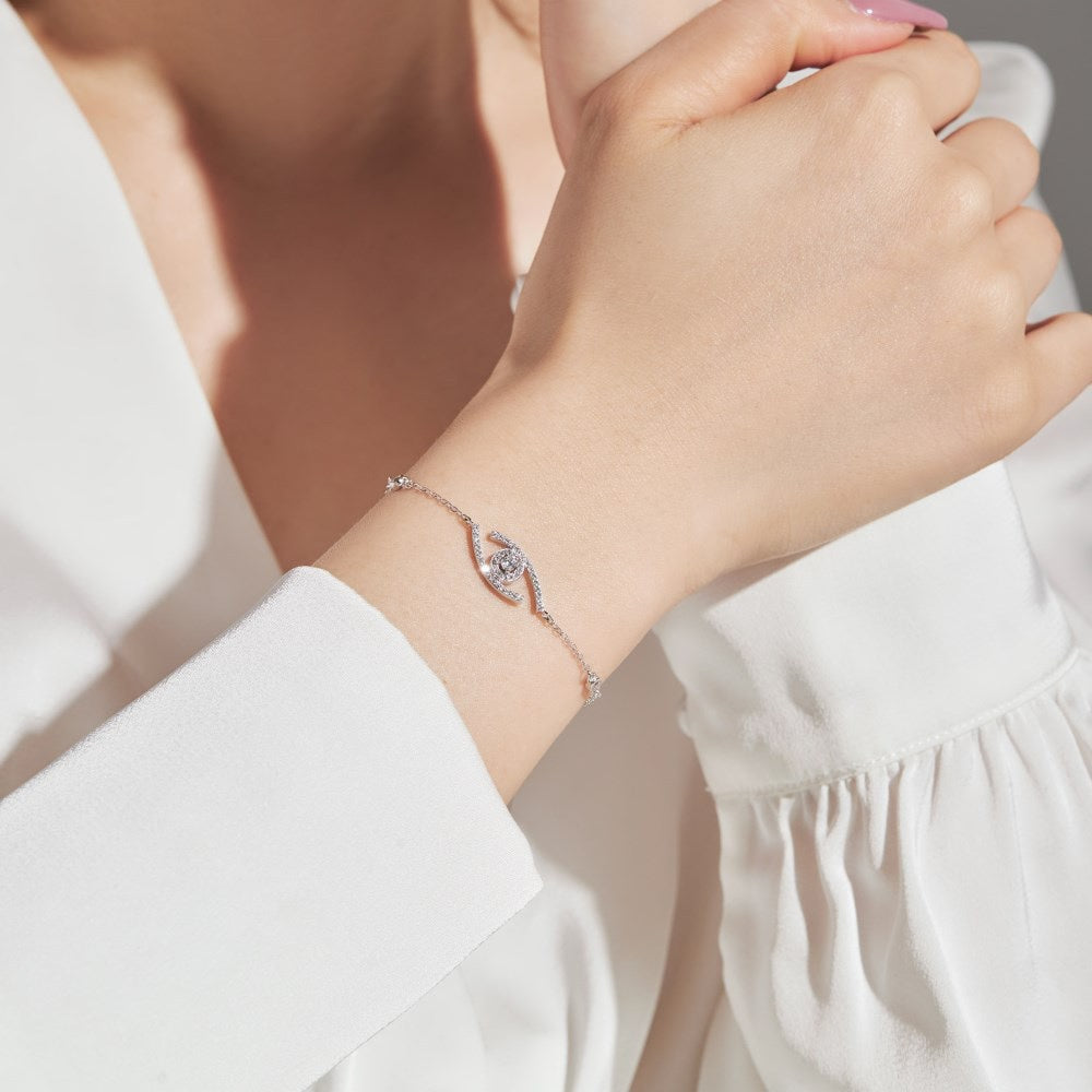 [AuraEcho]Lucky Eye Pave-Set Diamond Bracelet