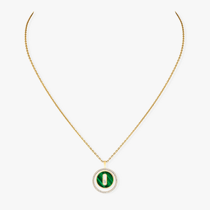 [AuraEcho]LUCKY MOVE 1 DIAMOND MALACHITE GOLD DIAMOND NECKLACE