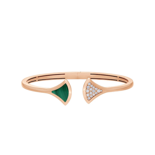 [AuraEcho]DREAM BRACELET OPEN MALACHITE PINK GOLD