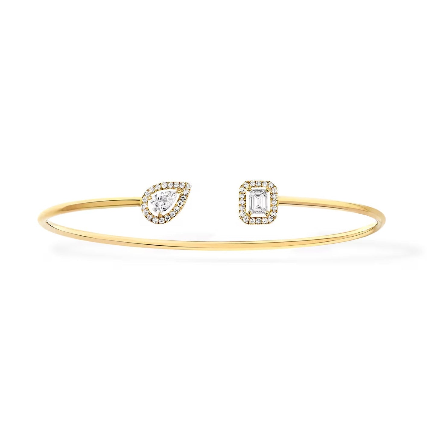 [AuraEcho]JONC FLEX MY TWIN TOI & MOI SILVER DIAMOND BRACELET