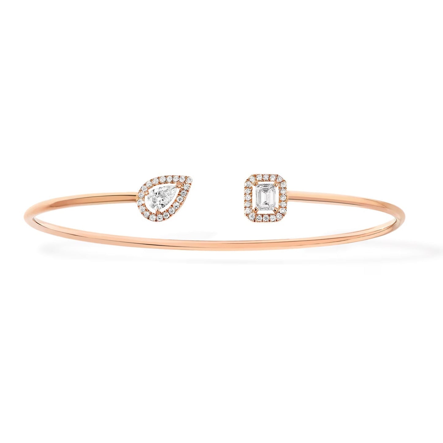 [AuraEcho]JONC FLEX MY TWIN TOI & MOI SILVER DIAMOND BRACELET